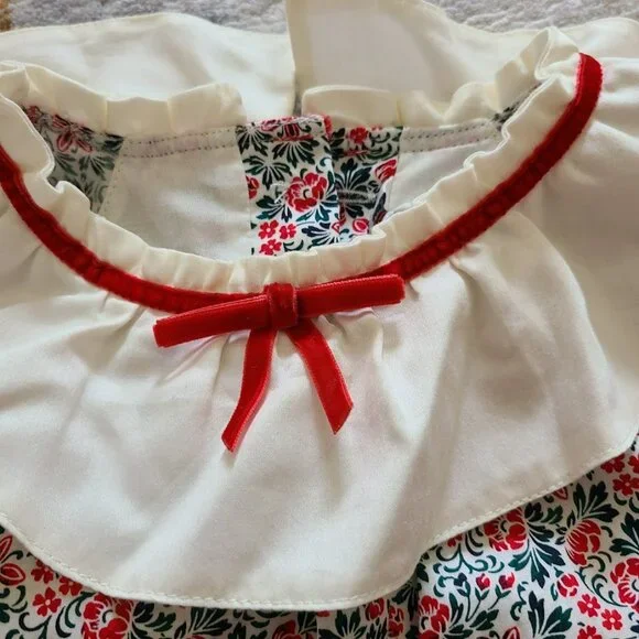 Janie & Jack Holiday Baby Top Only 18–24M Floral Ruffle Collar Christmas Lined - Picture 6 of 10